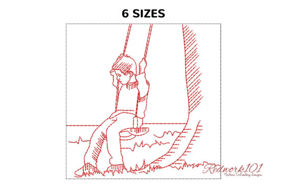 Cute Boy on Swing Embroidery Design Review