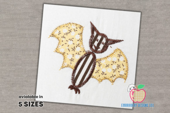 Cute Halloween Bat Applique Design